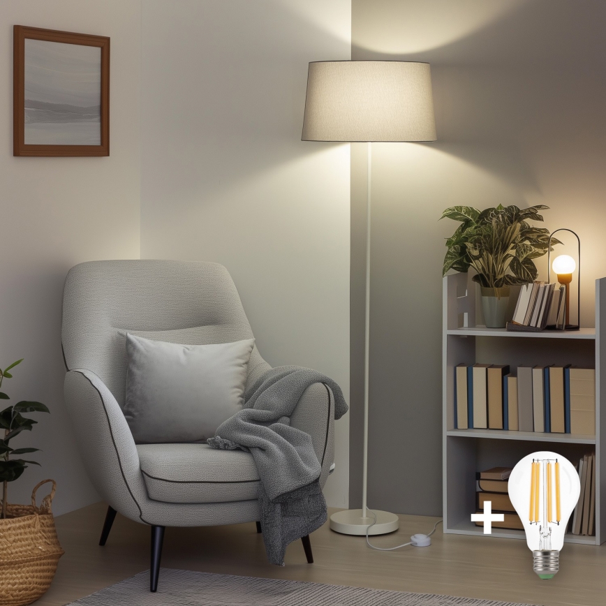 Brilagi - LED podna lampa CERIA 1xE27/40W/230V Ø 45 cm siva/bijela