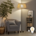 Brilagi - LED podna lampa CERIA 1xE27/40W/230V Ø 50 cm bež/matni krom