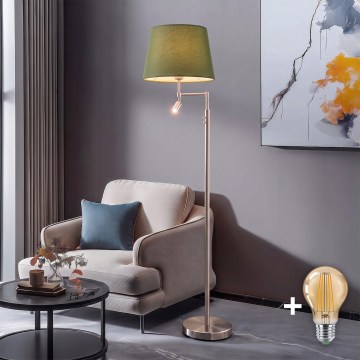 BRILAGI - LED podna lampa CERIA 1xE27/60W/230V + LED/2,1W Ø 30 cm matni krom/zelena