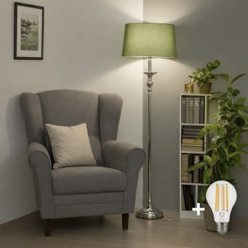 Brilagi - LED podna lampa CERIA 1xE27/60W/230V Ø 45 cm sjajni krom/zelena