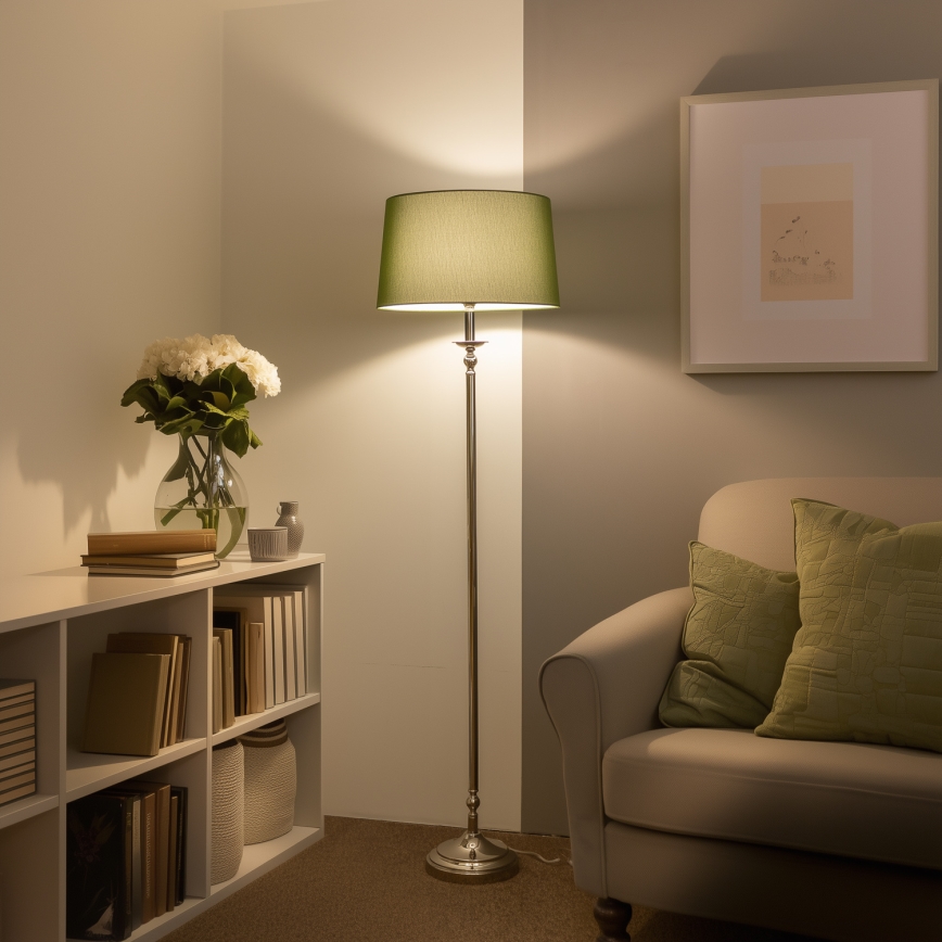 Brilagi - LED podna lampa CERIA 1xE27/60W/230V Ø 45 cm sjajni krom/zelena
