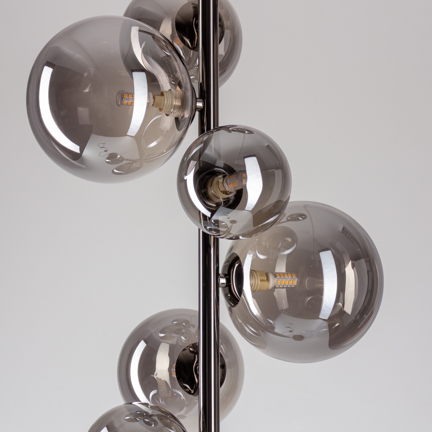 Brilagi - LED podna lampa MILLA 7xG9/3W/230V crni krom/zadimljeno staklo