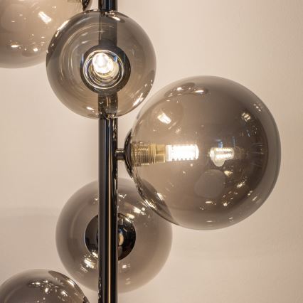 Brilagi - LED podna lampa MILLA 7xG9/3W/230V crni krom/zadimljeno staklo