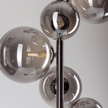Brilagi - LED podna lampa MILLA 7xG9/3W/230V crni krom/zadimljeno staklo
