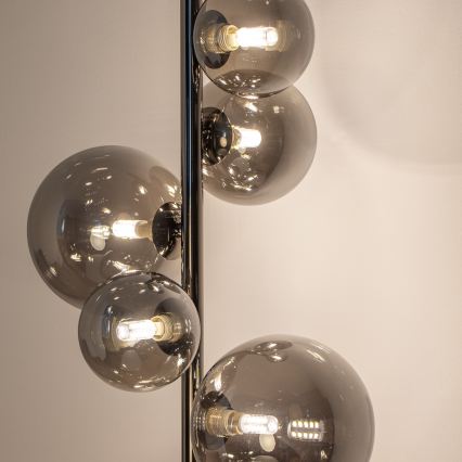 Brilagi - LED podna lampa MILLA 7xG9/3W/230V crni krom/zadimljeno staklo
