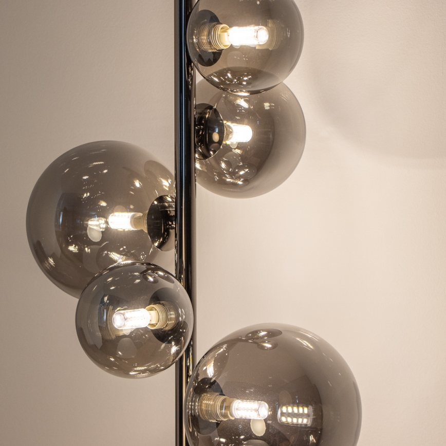 Brilagi - LED podna lampa MILLA 7xG9/3W/230V crni krom/zadimljeno staklo