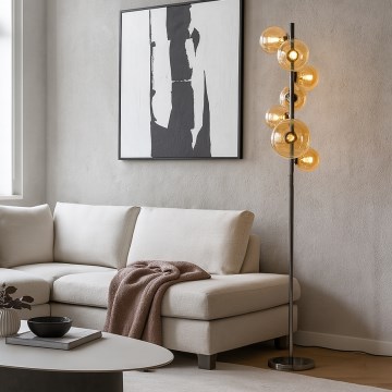 Brilagi - LED podna lampa MILLA 7xG9/3W/230V crni krom/zlatna