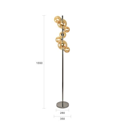 Brilagi - LED podna lampa MILLA 7xG9/3W/230V crni krom/zlatna