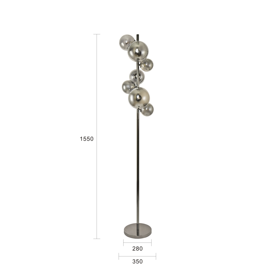 Brilagi - LED Podna lampa MILLA 7xG9/3W/230V sjajni krom/dimna