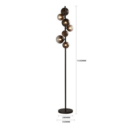 Brilagi - LED podna lampa MILLA 7xG9/3W/230V smeđa/dimno-smeđa