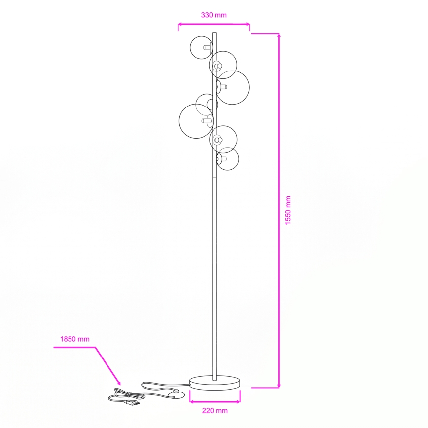 BRILAGI - LED Podna lampa MILLA 7xG9/3W/230V zlatna/bijela