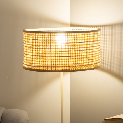 Brilagi - LED podna svjetiljka CERIA 1xE27/40W/230V promjer 25 cm bambus/bijela