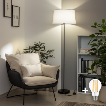 Brilagi - LED podna svjetiljka CERIA 1xE27/40W/230V Ø 45 cm bijela/crna