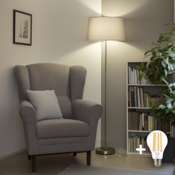 Brilagi - LED podna svjetiljka CERIA 1xE27/40W/230V Ø 45 cm siva/matni krom