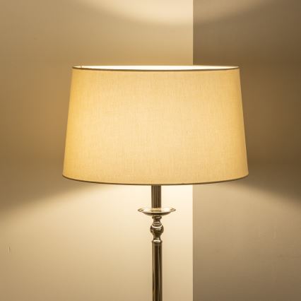 Brilagi - LED podna svjetiljka CERIA 1xE27/60W/230V Ø 45 cm sjajni krom/bež