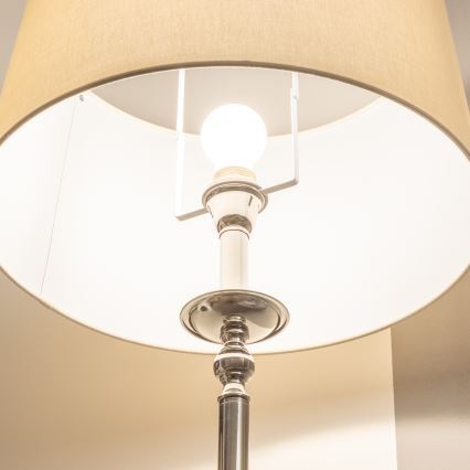 Brilagi - LED podna svjetiljka CERIA 1xE27/60W/230V Ø 45 cm sjajni krom/bež