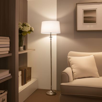 Brilagi - LED podna svjetiljka CERIA 1xE27/60W/230V Ø 45 cm sjajni krom/bijela
