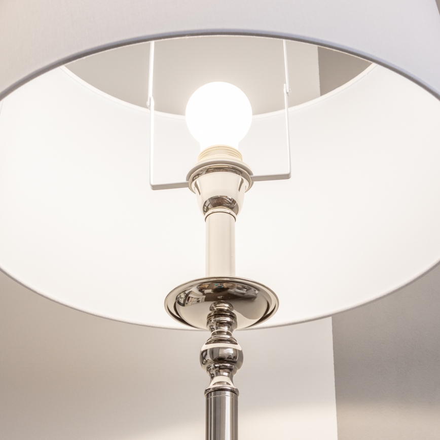 Brilagi - LED podna svjetiljka CERIA 1xE27/60W/230V Ø 45 cm sjajni krom/bijela