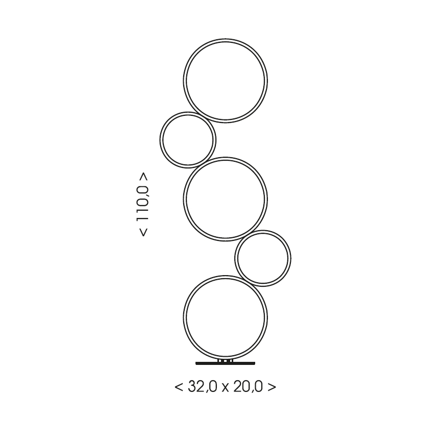 Brilagi - LED podna svjetiljka ECHO LED/36W/230V 4000K 110 cm crna