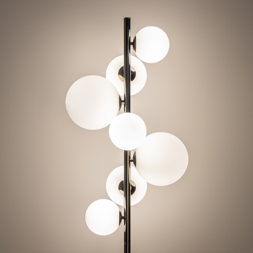Brilagi - LED podna svjetiljka MILLA 7xG9/3W/230V crni krom/bijela