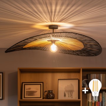 Brilagi - LED površinski montiran luster CERIA BOHO 1xE27/60W/230V Ø 100 cm crna/smeđa
