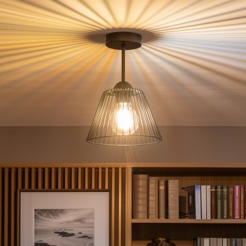 Brilagi - LED površinski montirani luster CERIA WIRE 1xE27/60W/230V Ø 21 cm crni