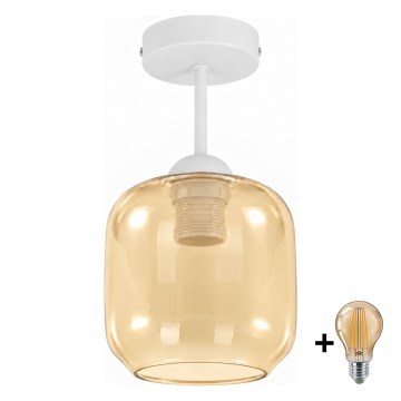 BRILAGI - LED površinski montirani luster RETRO GLASS 1xE27/60W/230V Ø 14 cm bijela/dimljeno bež