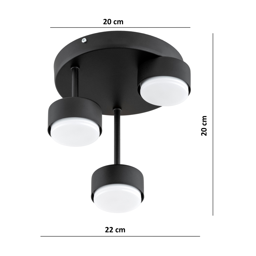 Brilagi - LED površinski montirani stropni luster MONO 3xGX53/30W/230V crni