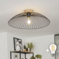 BRILAGI - LED površinski stropni luster CERIA WIRE 1xE27/40W/230V Ø 60 cm crna/hrast