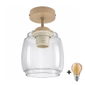 BRILAGI - LED površinski stropni luster RETRO GLASS 1xE27/60W/230V Ø 26 cm bež/dimno siva