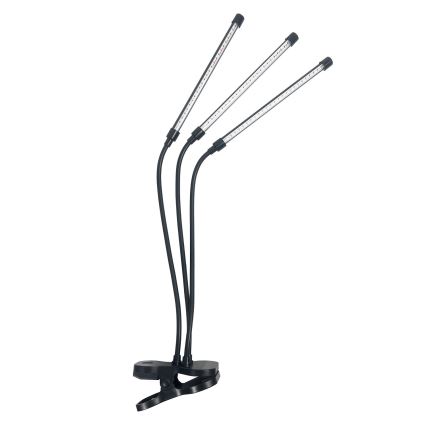Brilagi - LED Prigušiva fleksibilna stolna lampa s kopčom za uzgoj biljaka VITABLOOM 3xLED/10W/230V crna