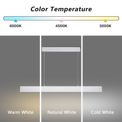 Brilagi - LED Prigušivi luster na sajli SLIMLINE LED/40W/230V 3000-6000K bijela + daljinski upravljač