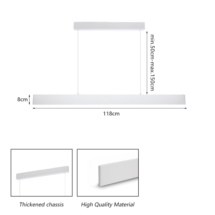 Brilagi - LED Prigušivi luster na sajli SLIMLINE LED/40W/230V 3000-6000K bijela + daljinski upravljač