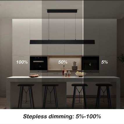 Brilagi - LED Prigušivi luster na sajli SLIMLINE LED/40W/230V 3000-6000K crna + daljinski upravljač
