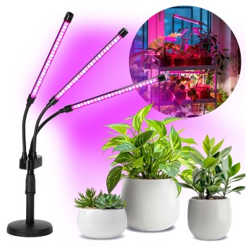 Brilagi - LED Prigušiva fleksibilna stolna lampa za uzgoj biljaka VITABLOOM 3xLED/10W/230V crna