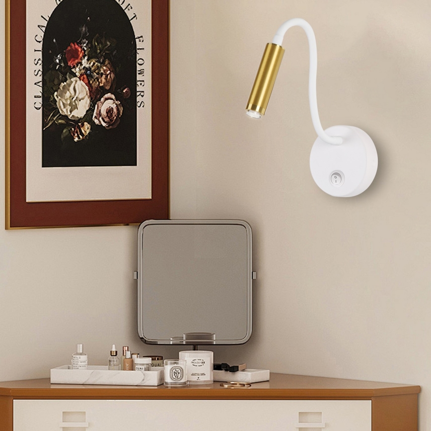 Brilagi - LED Prigušiva fleksibilna zidna lampa MAYA 1xG9/4W/230V bijela/zlatna 2700-6500K Wi-Fi Tuya