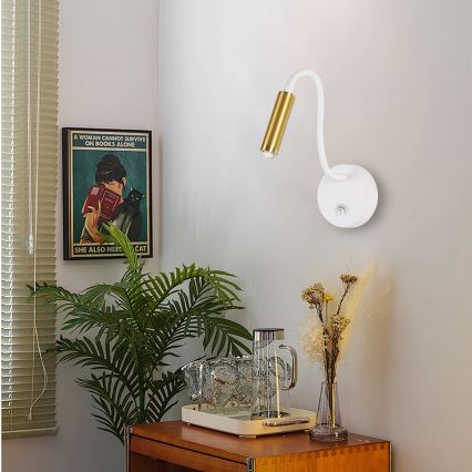 Brilagi - LED Prigušiva fleksibilna zidna lampa MAYA 1xG9/4W/230V bijela/zlatna 2700-6500K Wi-Fi Tuya