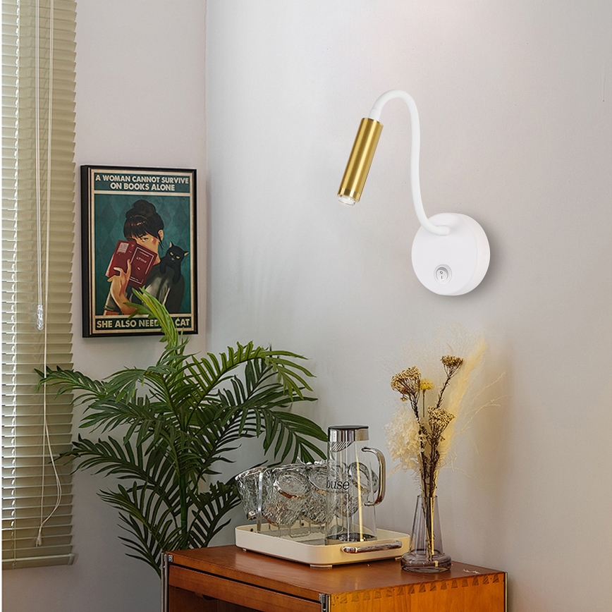 Brilagi - LED Prigušiva fleksibilna zidna lampa MAYA 1xG9/4W/230V bijela/zlatna 2700-6500K Wi-Fi Tuya