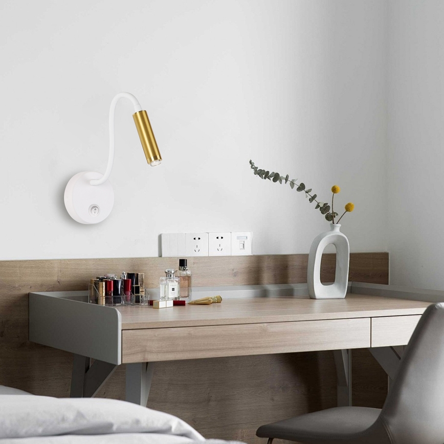 Brilagi - LED Prigušiva fleksibilna zidna lampa MAYA 1xG9/4W/230V bijela/zlatna 2700-6500K Wi-Fi Tuya