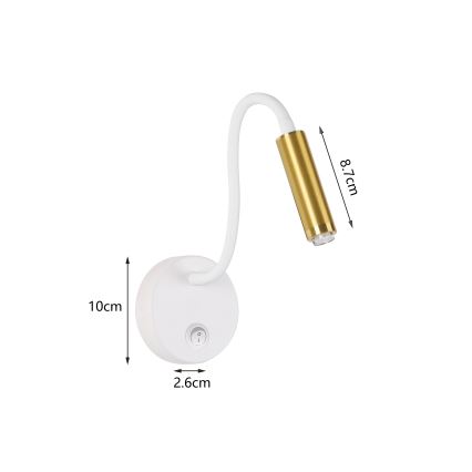 Brilagi - LED Prigušiva fleksibilna zidna lampa MAYA 1xG9/4W/230V bijela/zlatna 2700-6500K Wi-Fi Tuya