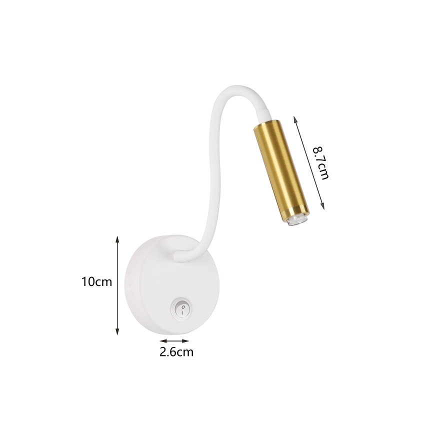 Brilagi - LED Prigušiva fleksibilna zidna lampa MAYA 1xG9/4W/230V bijela/zlatna 2700-6500K Wi-Fi Tuya