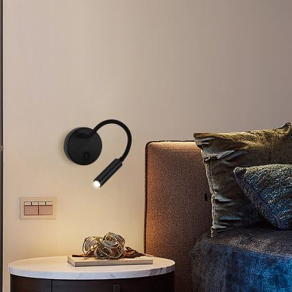 Brilagi - LED Prigušiva fleksibilna zidna lampa MAYA 1xG9/4W/230V crna 2700-6500K Wi-Fi Tuya
