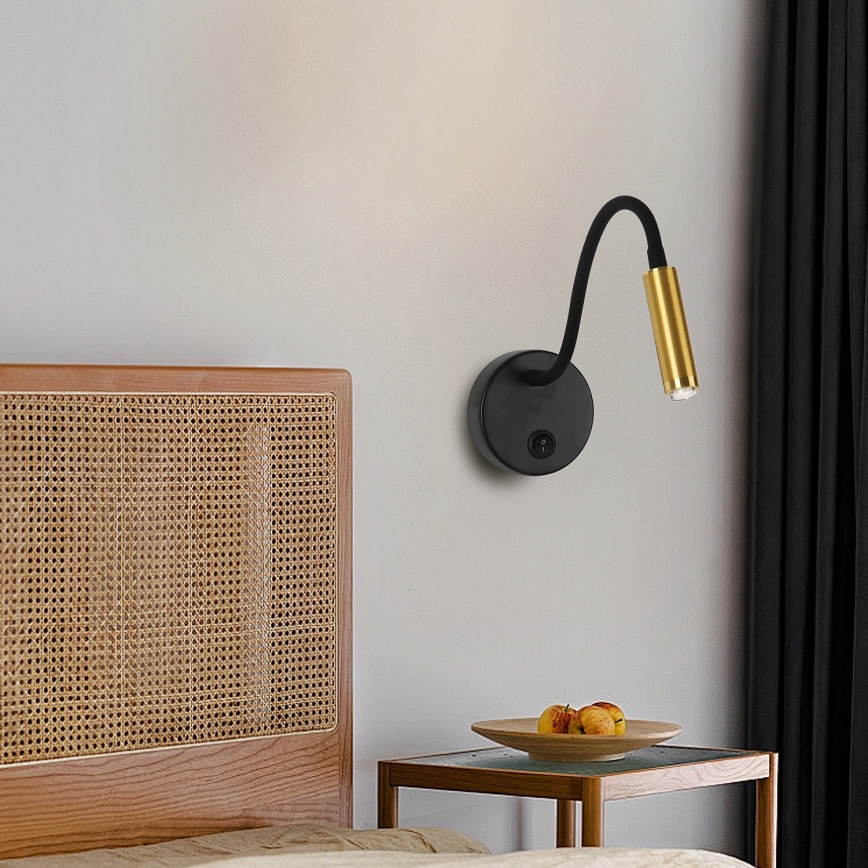 Brilagi - LED Prigušiva fleksibilna zidna lampa MAYA 1xG9/4W/230V crna/zlatna 2700-6500K Wi-Fi Tuya