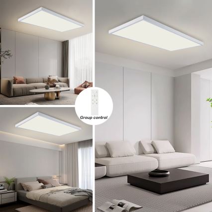 Brilagi - LED prigušivo kupaonsko stropno svjetlo FRAME SMART LED/96W/230V 120x60 cm 3000-6000K IP44 bijela + daljinski upravljač