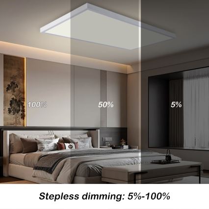 Brilagi - LED prigušivo kupaonsko stropno svjetlo FRAME SMART LED/96W/230V 120x60 cm 3000-6000K IP44 bijela + daljinski upravljač