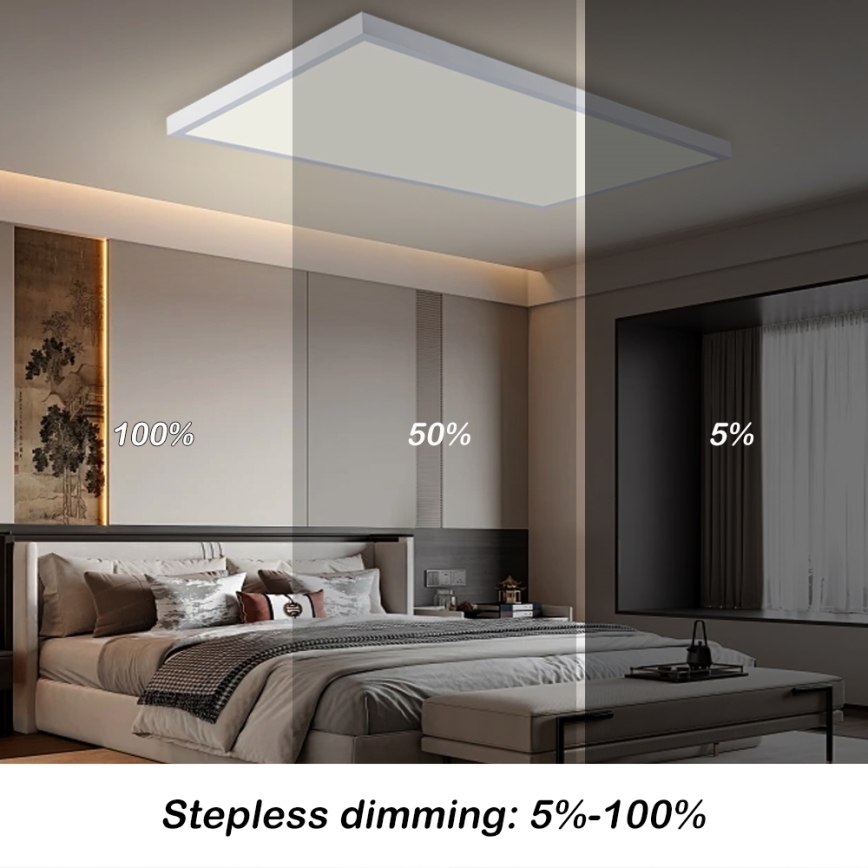 Brilagi - LED prigušivo kupaonsko stropno svjetlo FRAME SMART LED/96W/230V 120x60 cm 3000-6000K IP44 bijela + daljinski upravljač