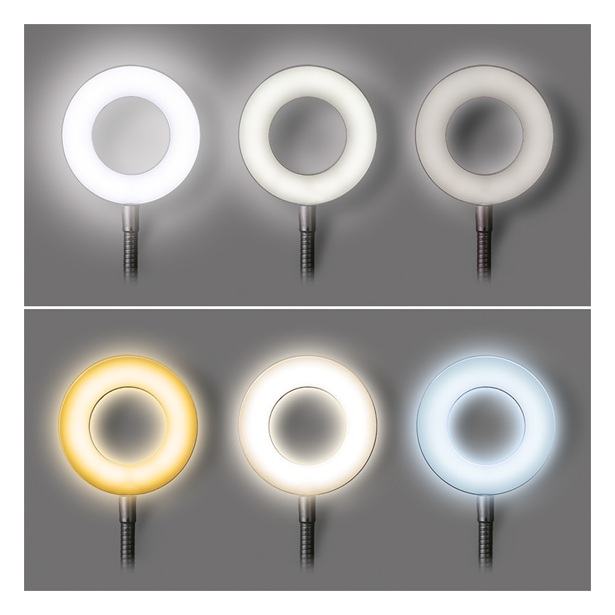 Brilagi -LED Prigušiva lampa s kopčom ORBELA LED/8W/230V 3000/4000/5000K crna