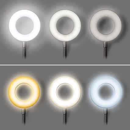Brilagi -LED Prigušiva lampa s kopčom ORBELA LED/8W/5V 3000/4000/5000K crna