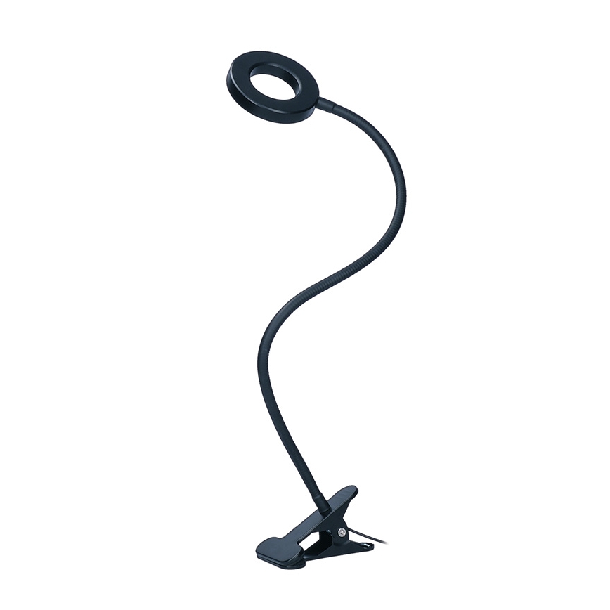 Brilagi -LED Prigušiva lampa s kopčom ORBELA LED/8W/5V 3000/4000/5000K crna