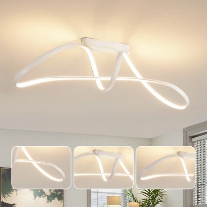 Brilagi - LED dimabilni stropni luster TWISTER LED/60W/230V 3000-6000K bijela + daljinski upravljač